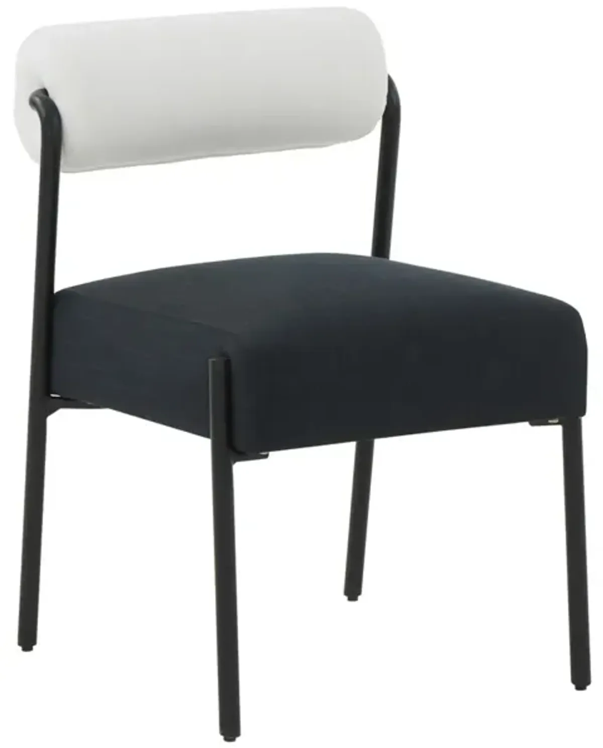 Jolene Cream and Black Linen Dining Chair - Set of 2