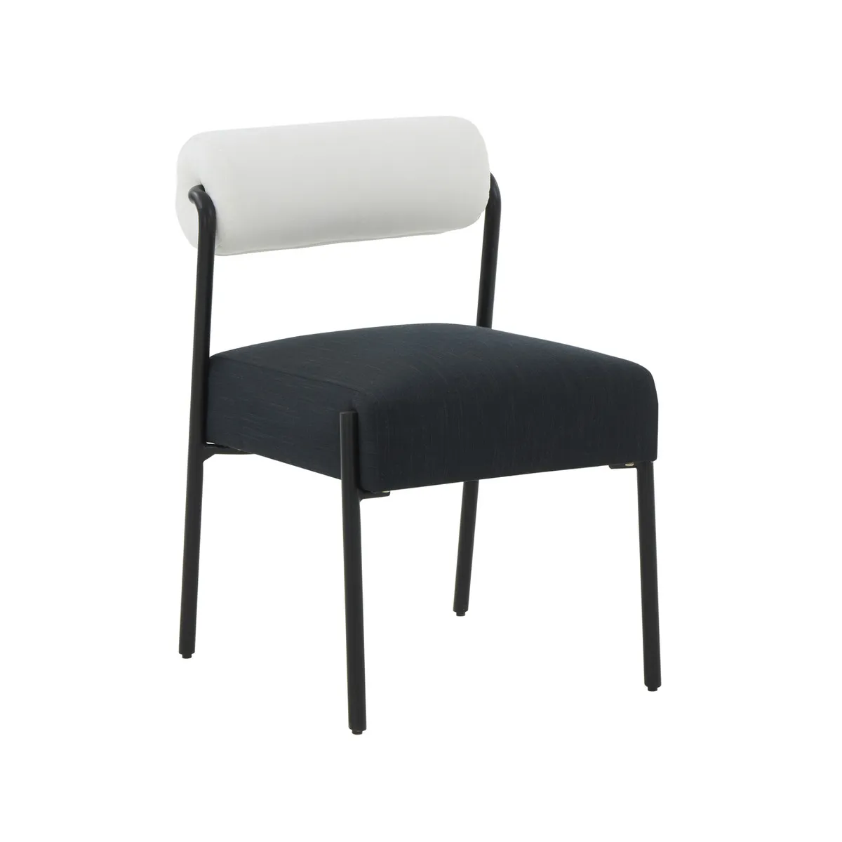 Jolene Cream and Black Linen Dining Chair - Set of 2