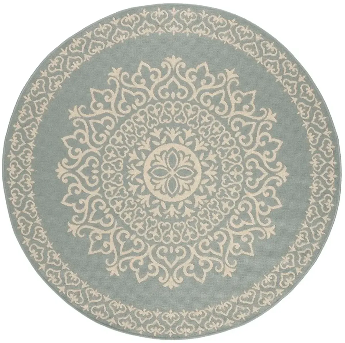 BEACH HOUSE 183 Blue 8' X 8' Round Round Rug