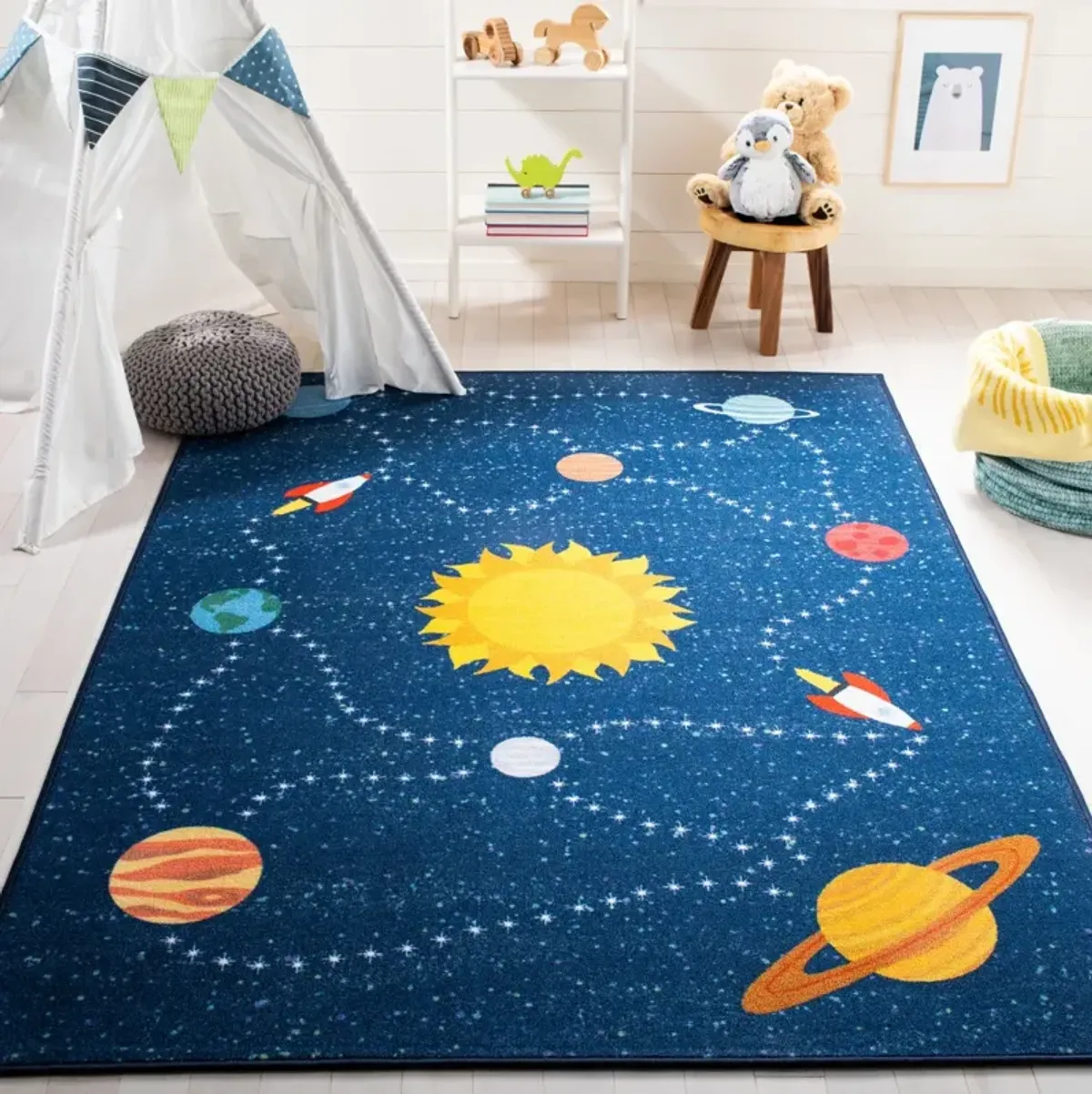 KIDS PLAYHOUSE 253 NAVY  2'-2' x 4' Accent Rug