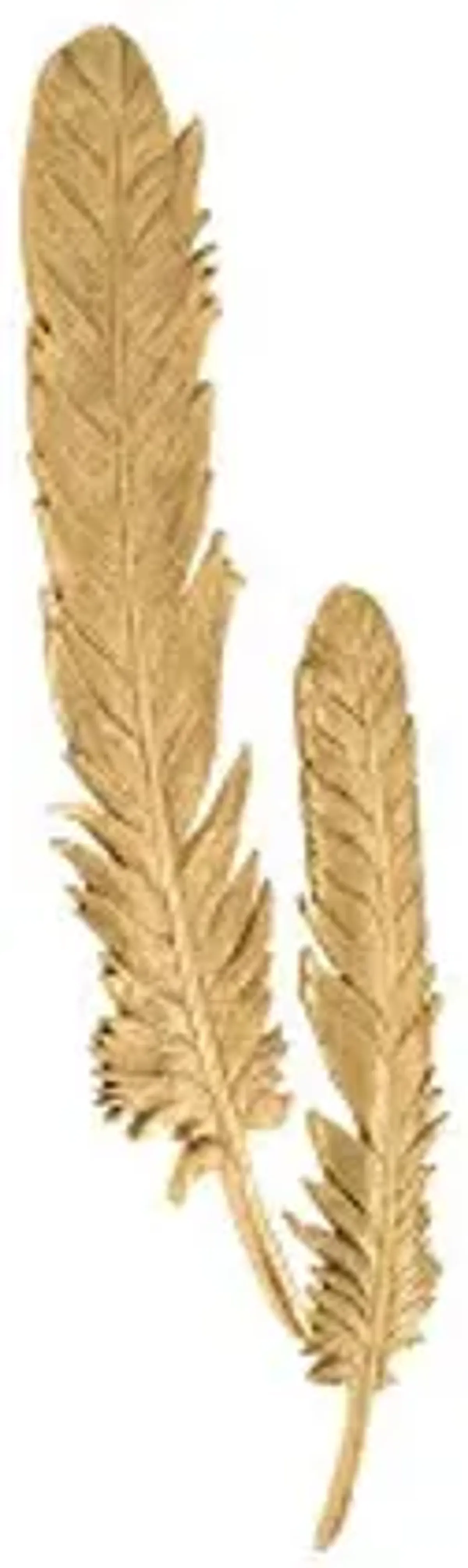 feathers wall art, small, gold leaf, set of 2