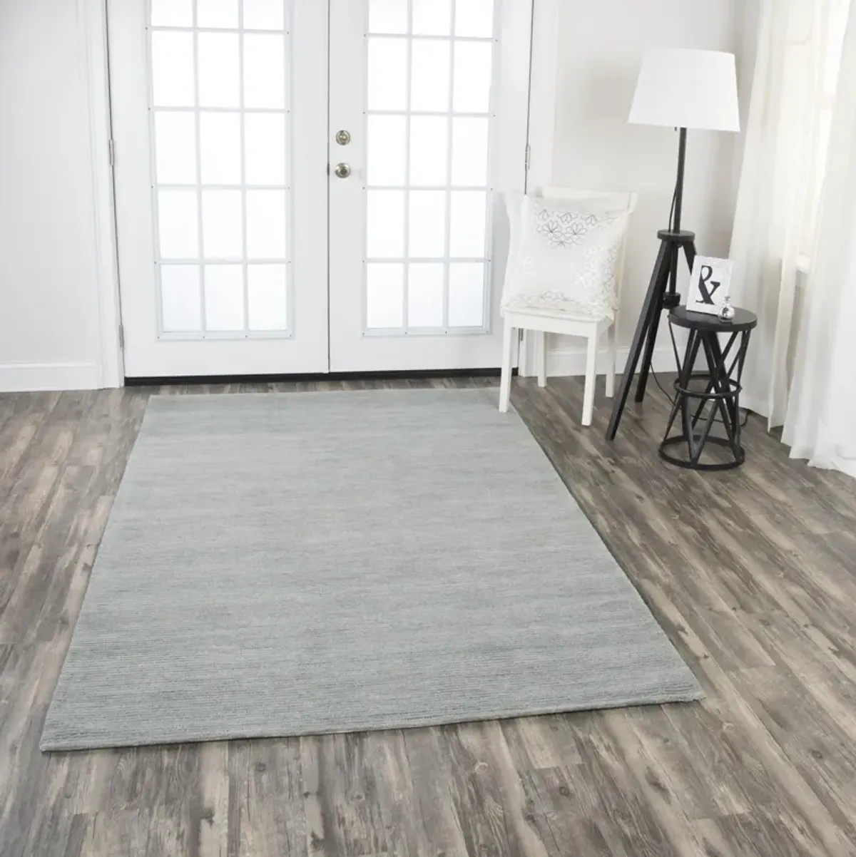 Fifth Avenue Gray Solid Wool 5' x 8' Rectangle Rug