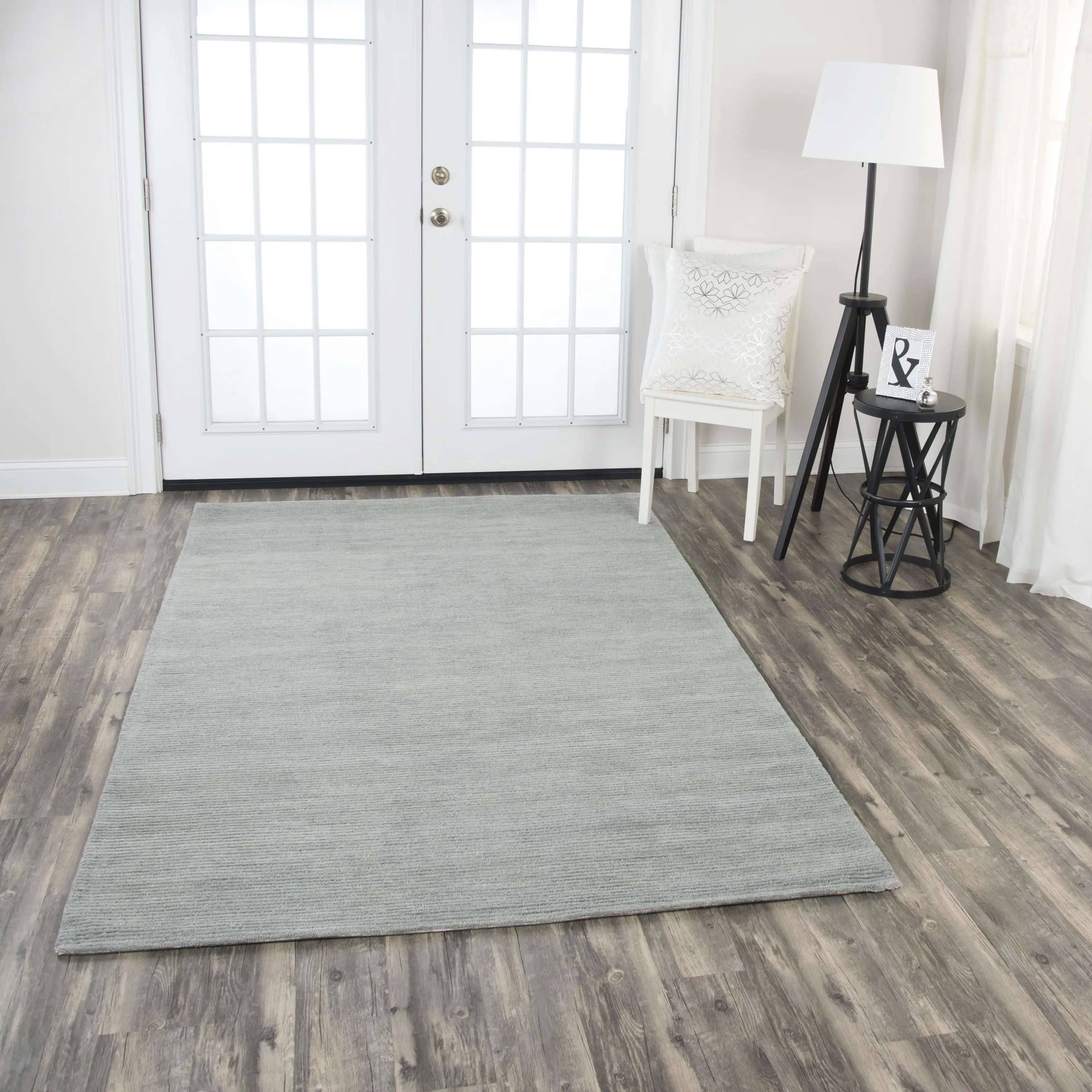 Fifth Avenue Gray Solid Wool 5' x 8' Rectangle Rug