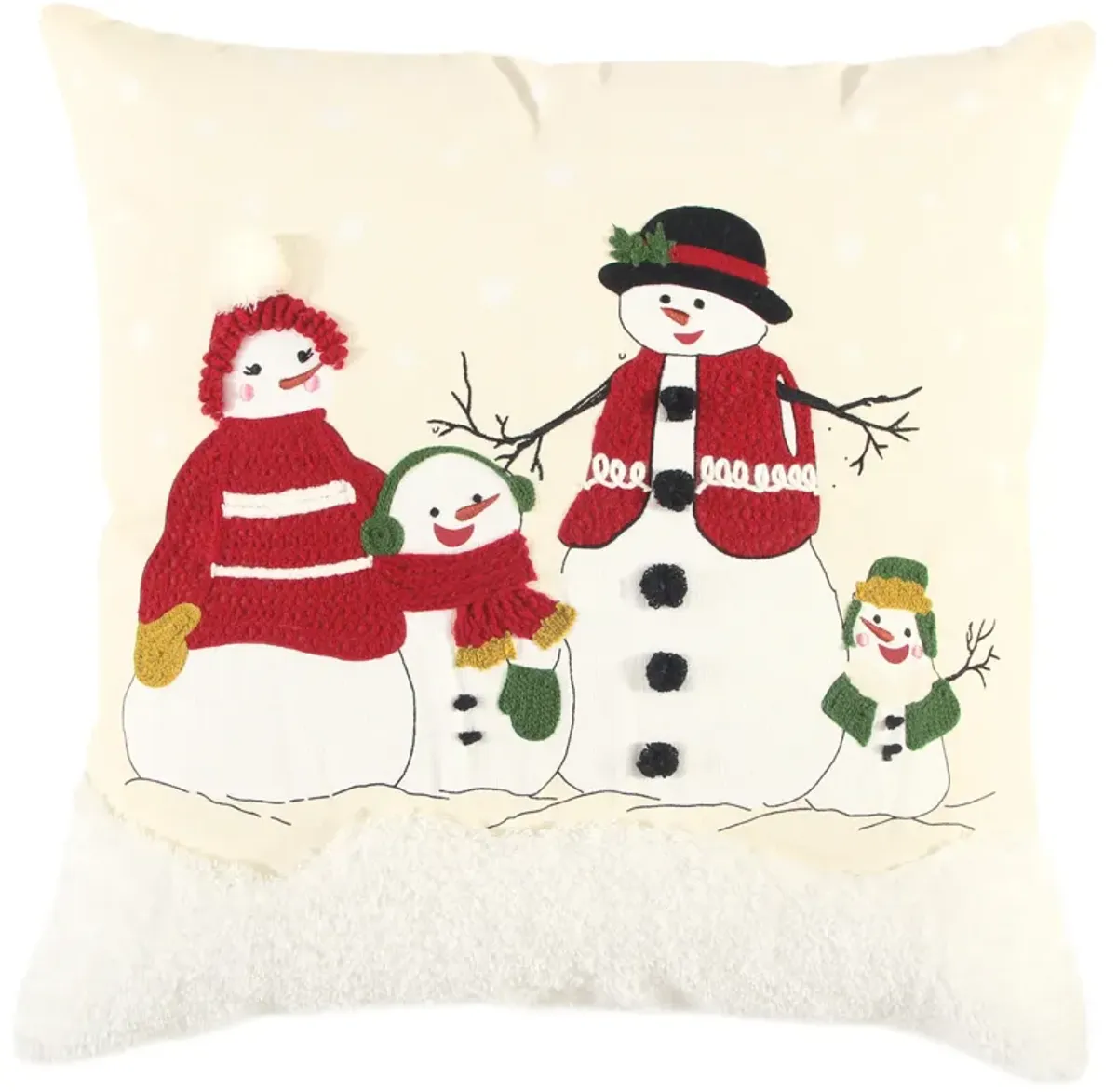 HOLIDAY 2021 Snowman Family Natural  Pillow