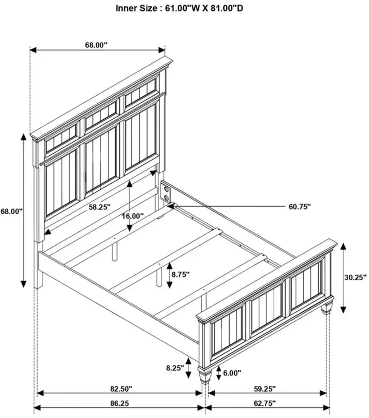 Avenue Queen Panel Bed Grey