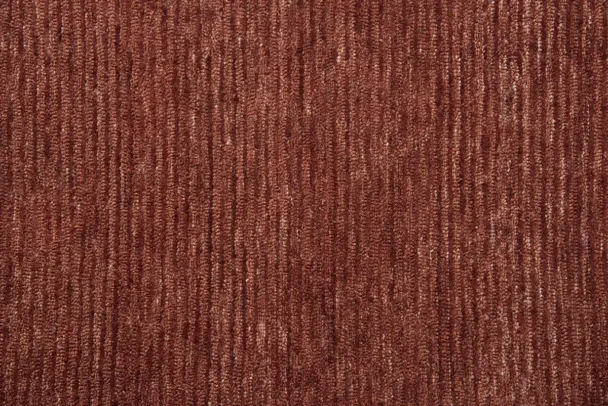 Mason Park Rust Solid/Tone on Tone Recycled Polyester 7'6" x 9'6" Rectangle Rug