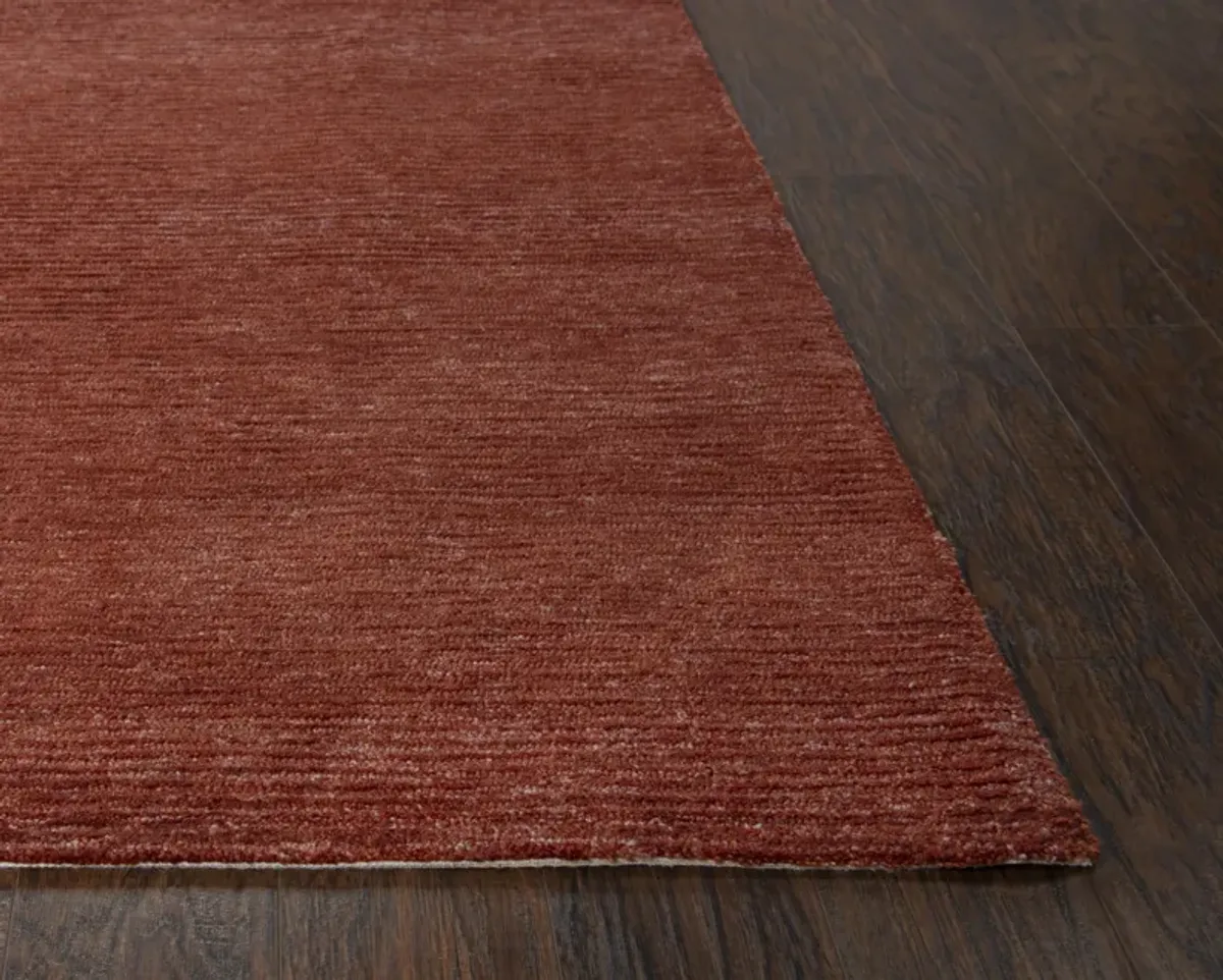 Mason Park Rust Solid/Tone on Tone Recycled Polyester 7'6" x 9'6" Rectangle Rug