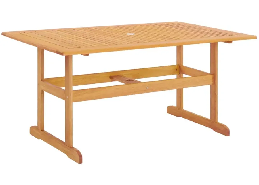 Hatteras Rectangle Outdoor Eucalyptus Wood Dining Table