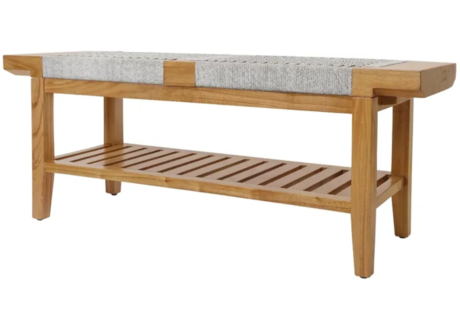 Kaplan Wood Bench w/ Rope, Natural/Sand Lace 