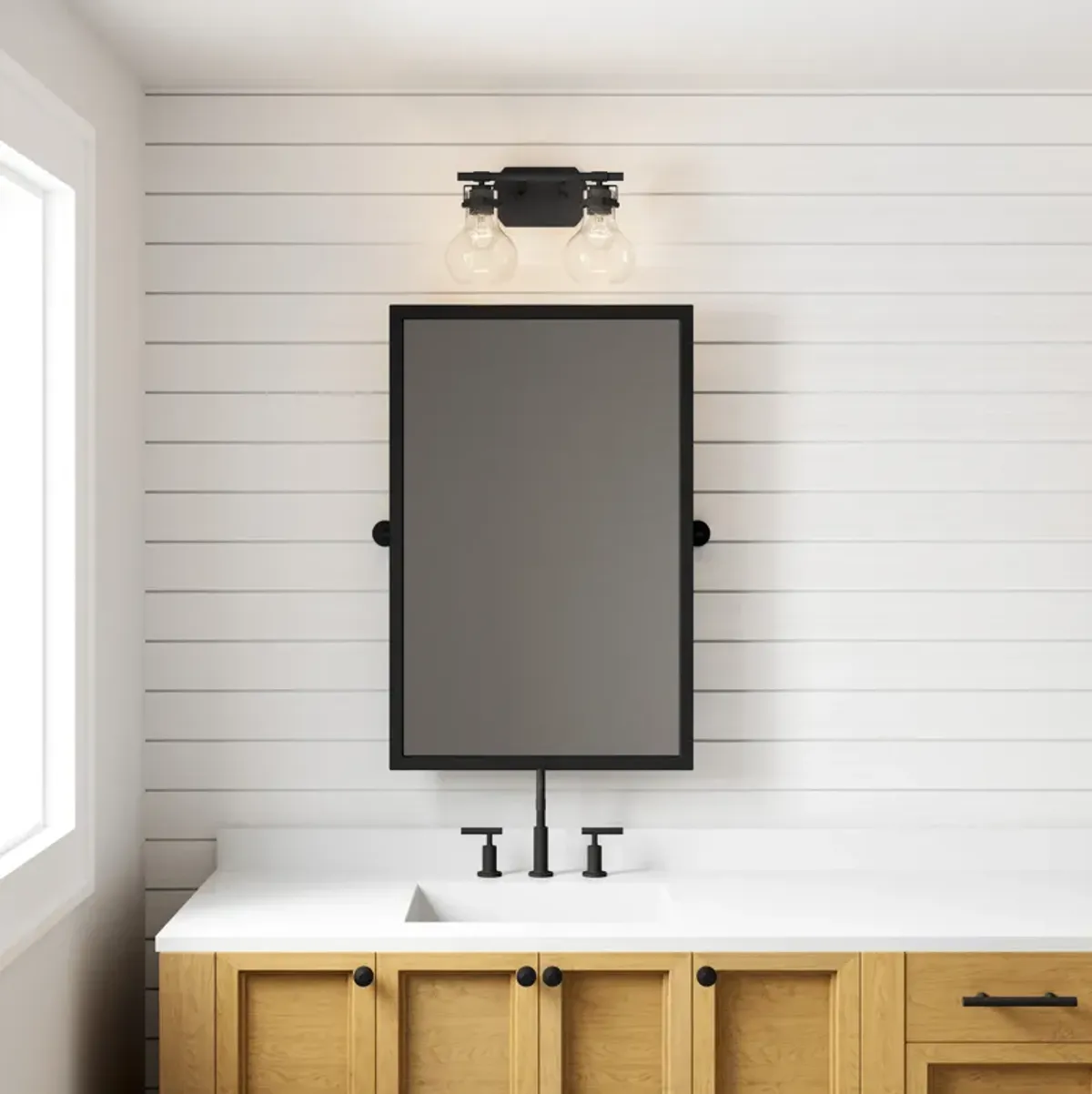 Salamanca 15.5" Wide 2-Light Vanity Light - Matte Black