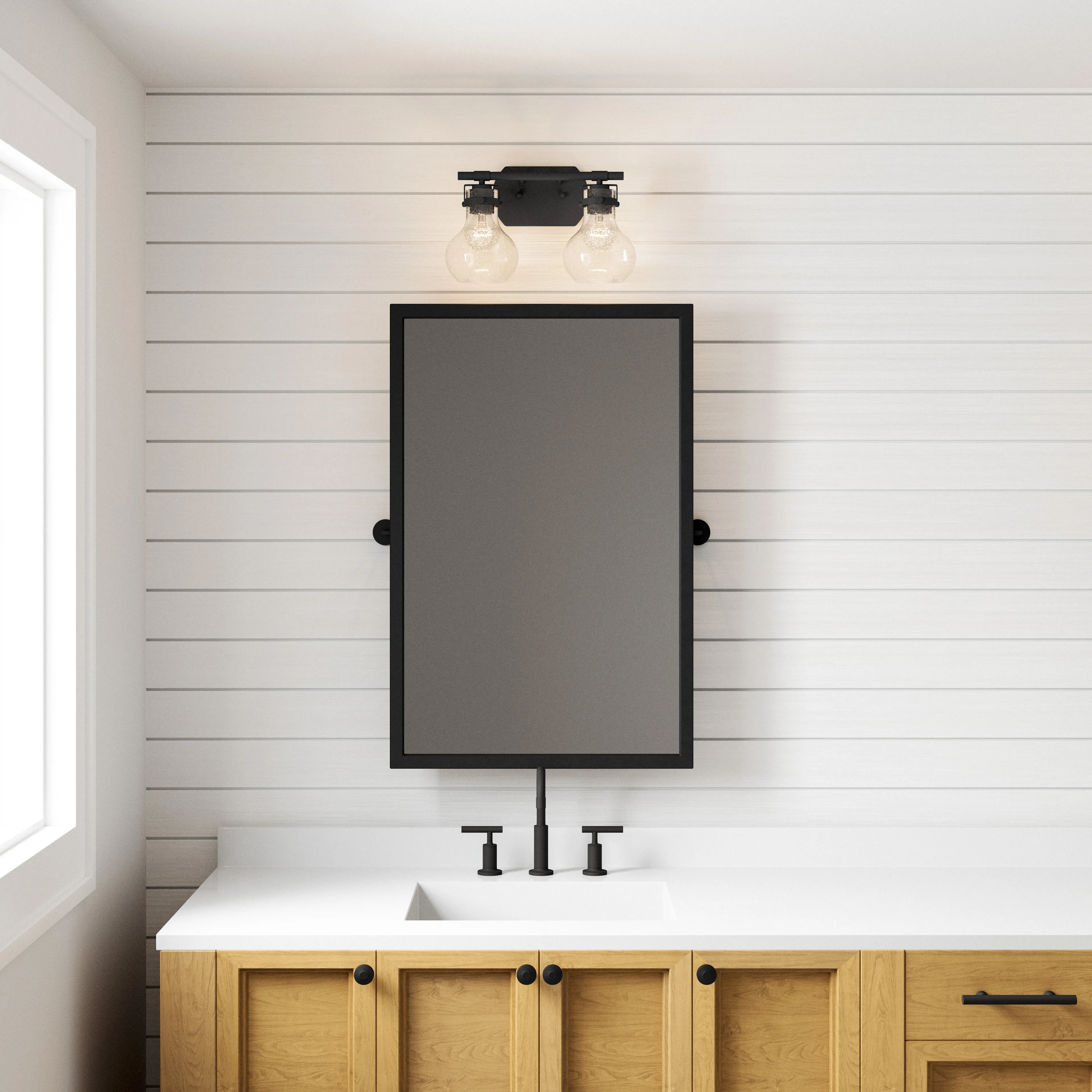 Salamanca 15.5" Wide 2-Light Vanity Light - Matte Black