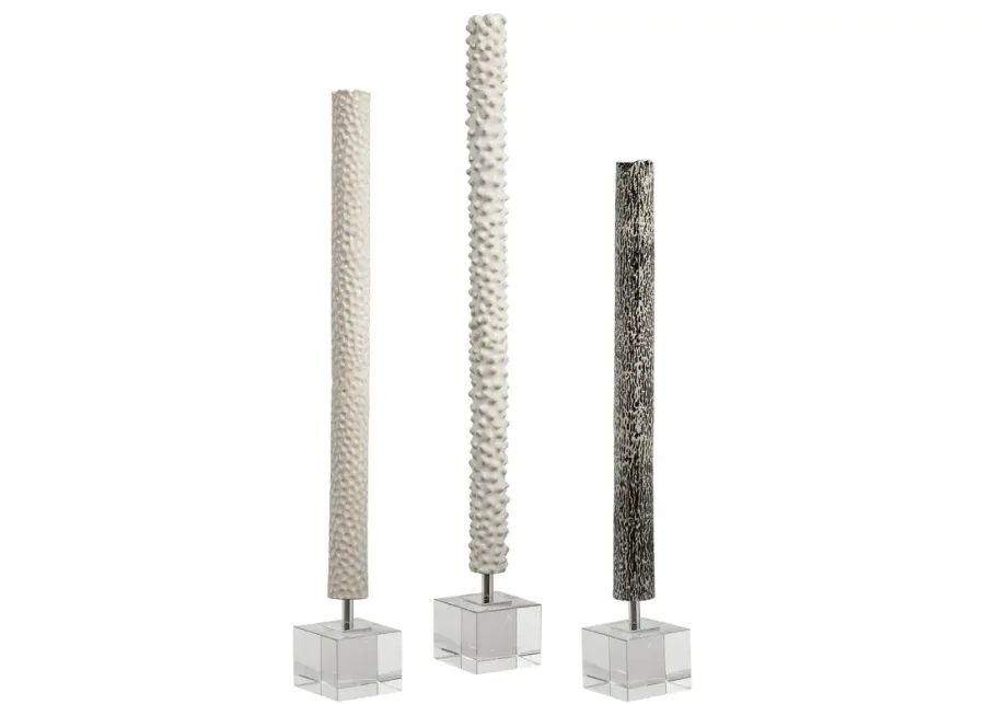 Makira Cylindrical Sculptures - Set of 3