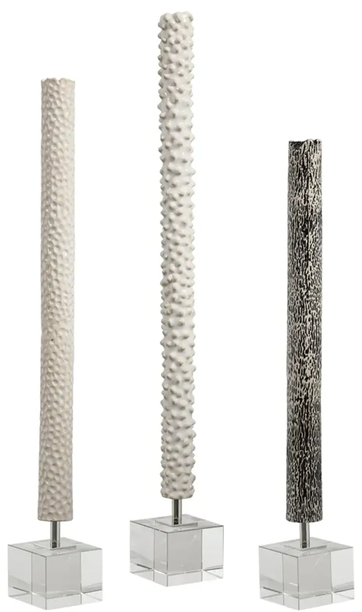 Makira Cylindrical Sculptures - Set of 3