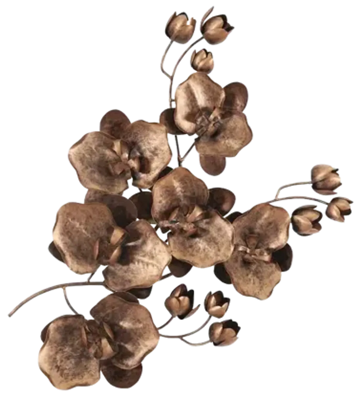 Orchid Sprig Wall Art, Medium, Metal, Copper/Black