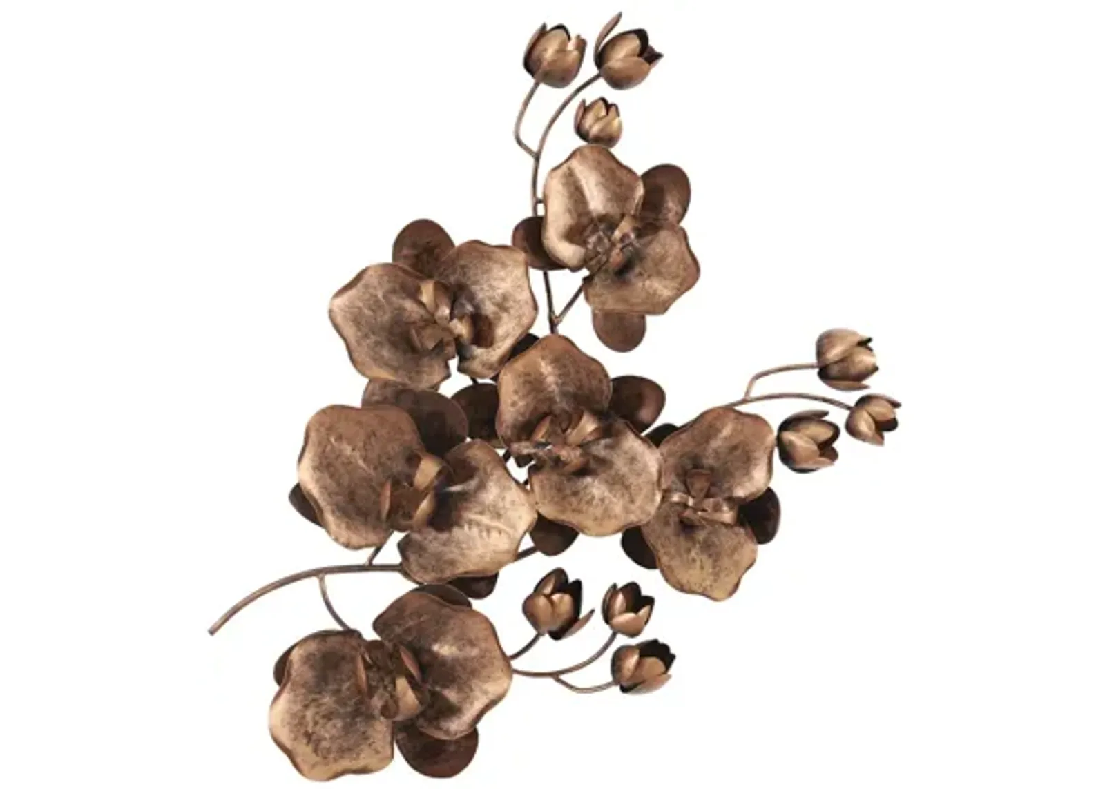 Orchid Sprig Wall Art, Medium, Metal, Copper/Black