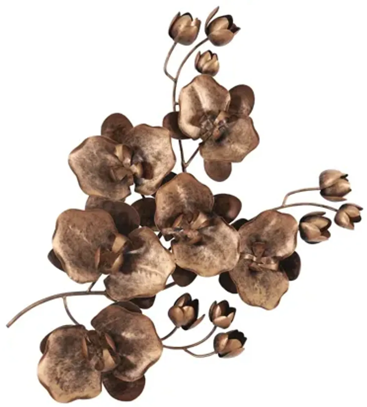 Orchid Sprig Wall Art, Medium, Metal, Copper/Black