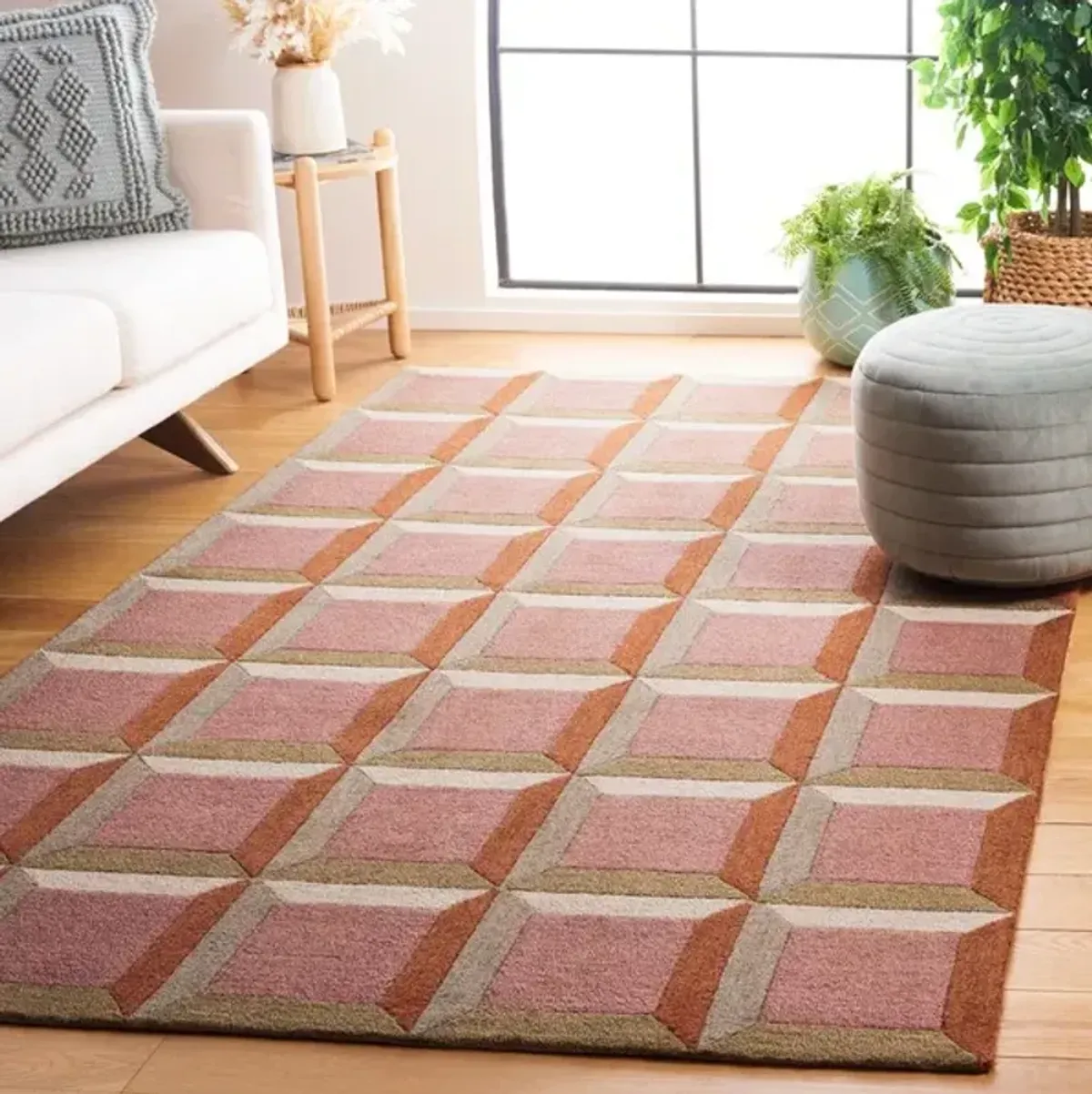 GENRE 101 CHECKERED Pink 3' X 5' Small Rectangle Rug