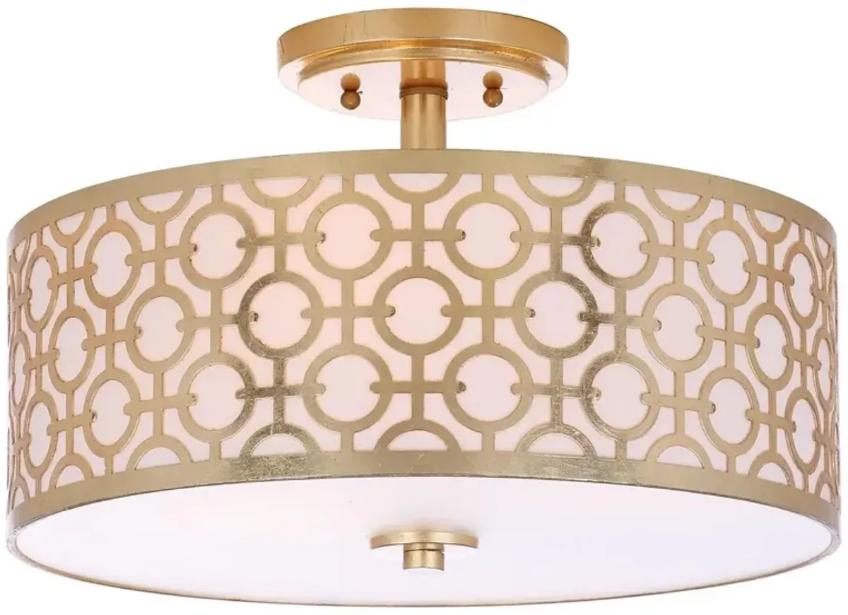 Vera Chain-Link 3 Light 15.5-Inch Dia Gold Flush Mount