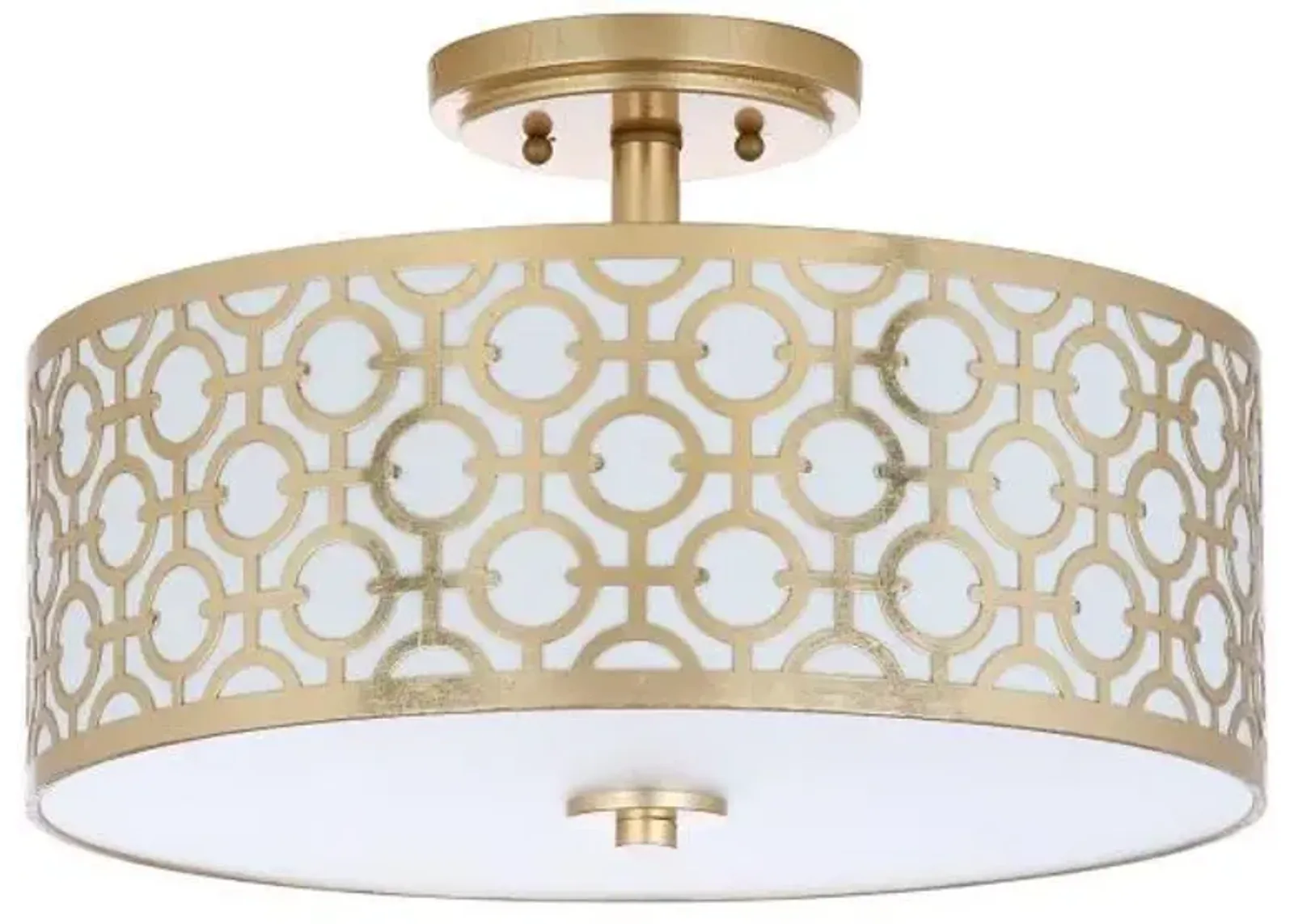 Vera Chain-Link 3 Light 15.5-Inch Dia Gold Flush Mount