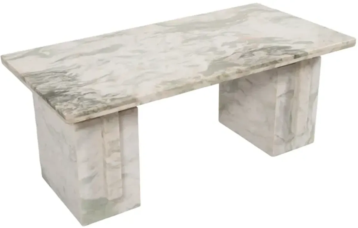 Marble, 48" Coffee Table Onyx Green Kd, 2boxes