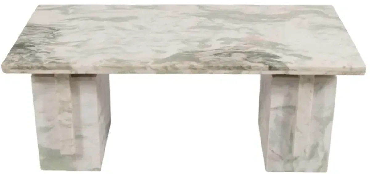 Marble, 48" Coffee Table Onyx Green Kd, 2boxes