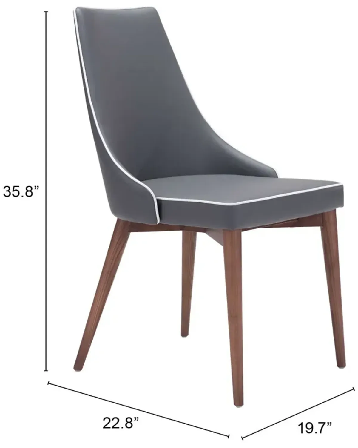 Moor Dining Chair (Set of 2) Dark Gray