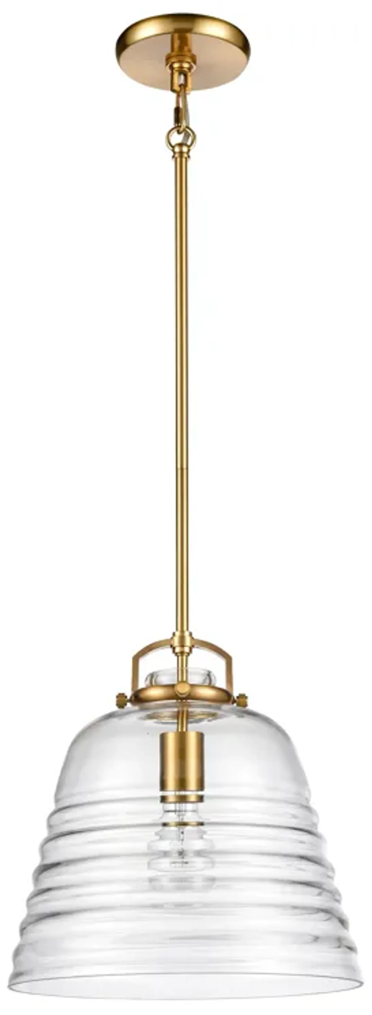 Current 12" Wide 1-Light Pendant - Satin Brass