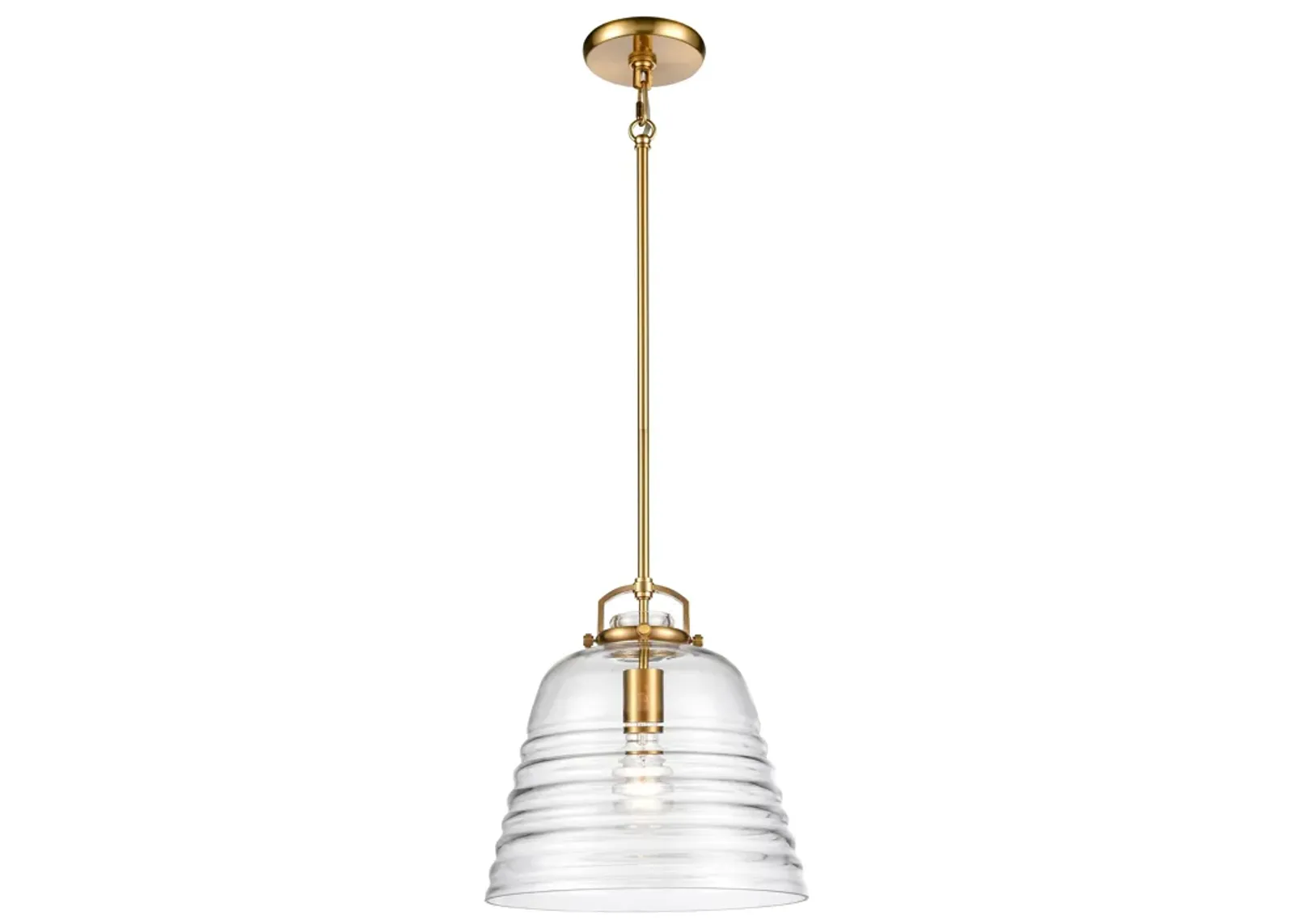 Current 12" Wide 1-Light Pendant - Satin Brass