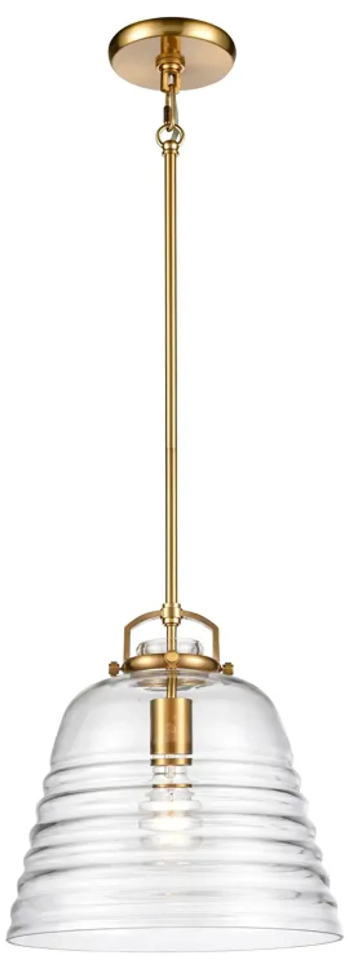 Current 12" Wide 1-Light Pendant - Satin Brass