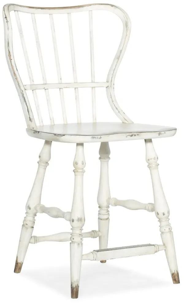 Ciao Bella Spindle Back Counter Stool-White