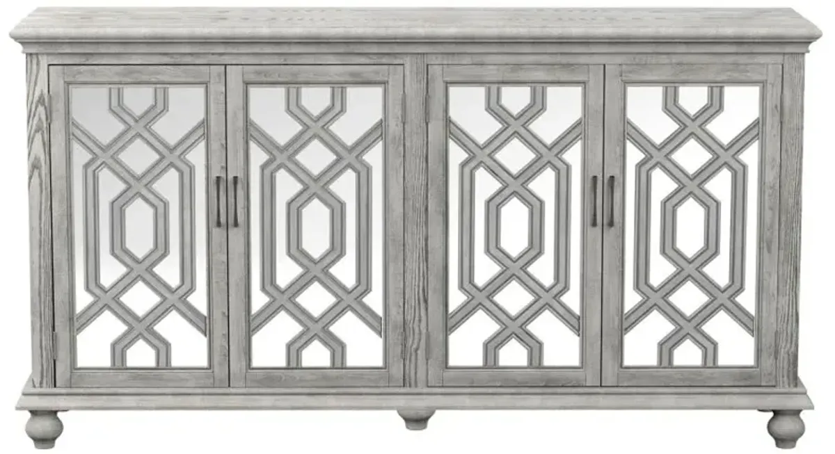 Melanie 4-door Accent Cabinet Antique White