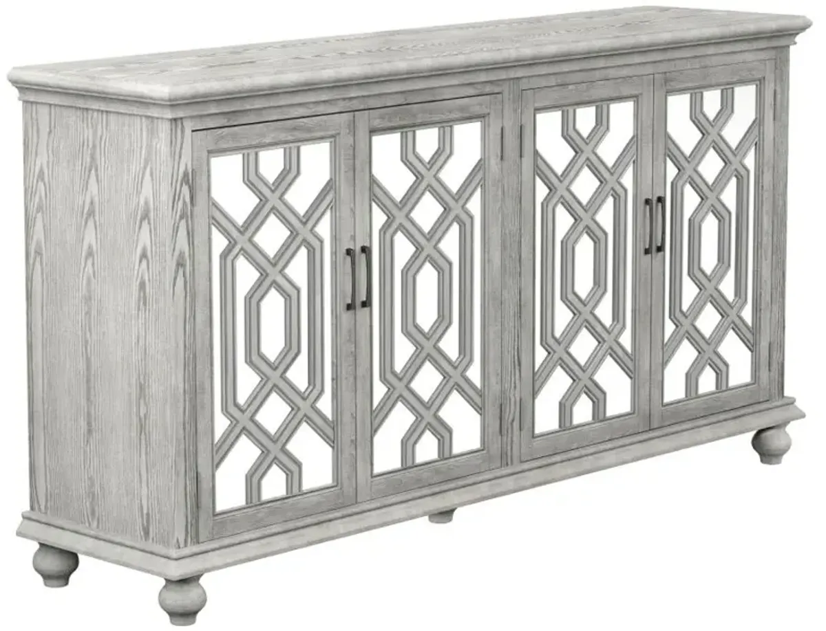 Melanie 4-door Accent Cabinet Antique White