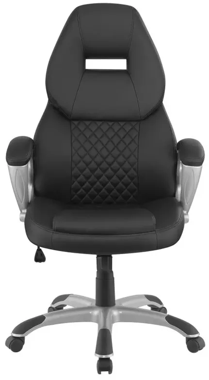 Bruce Adjustable Height Office Chair Black and Silver