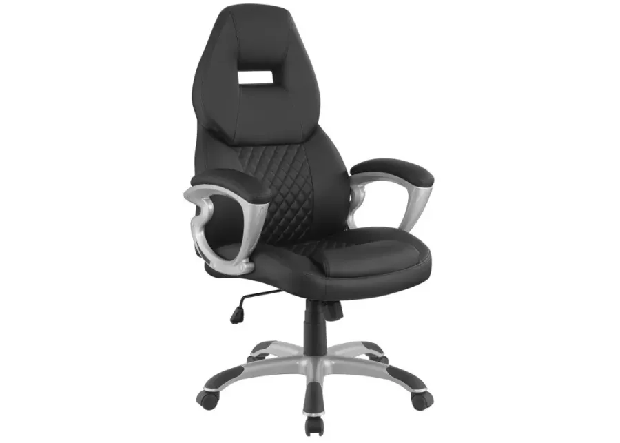 Bruce Adjustable Height Office Chair Black and Silver