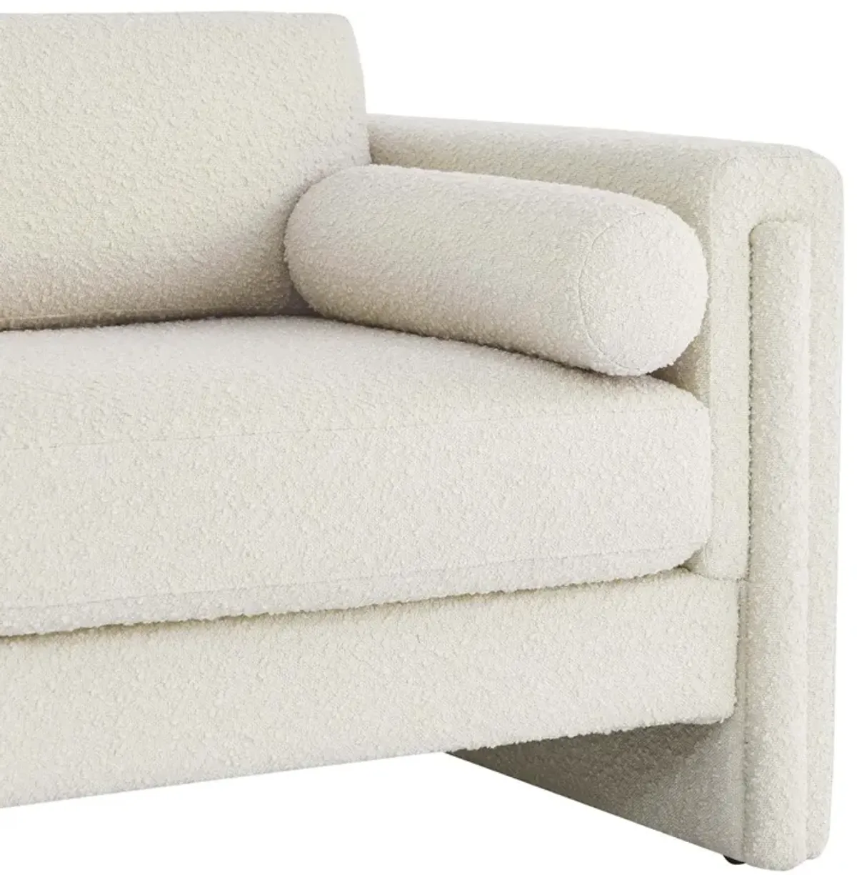 Visible Boucle Fabric Loveseat