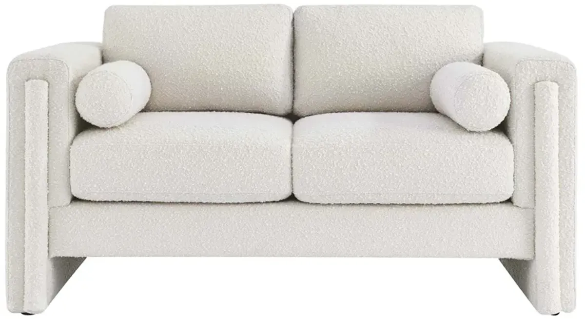 Visible Boucle Fabric Loveseat