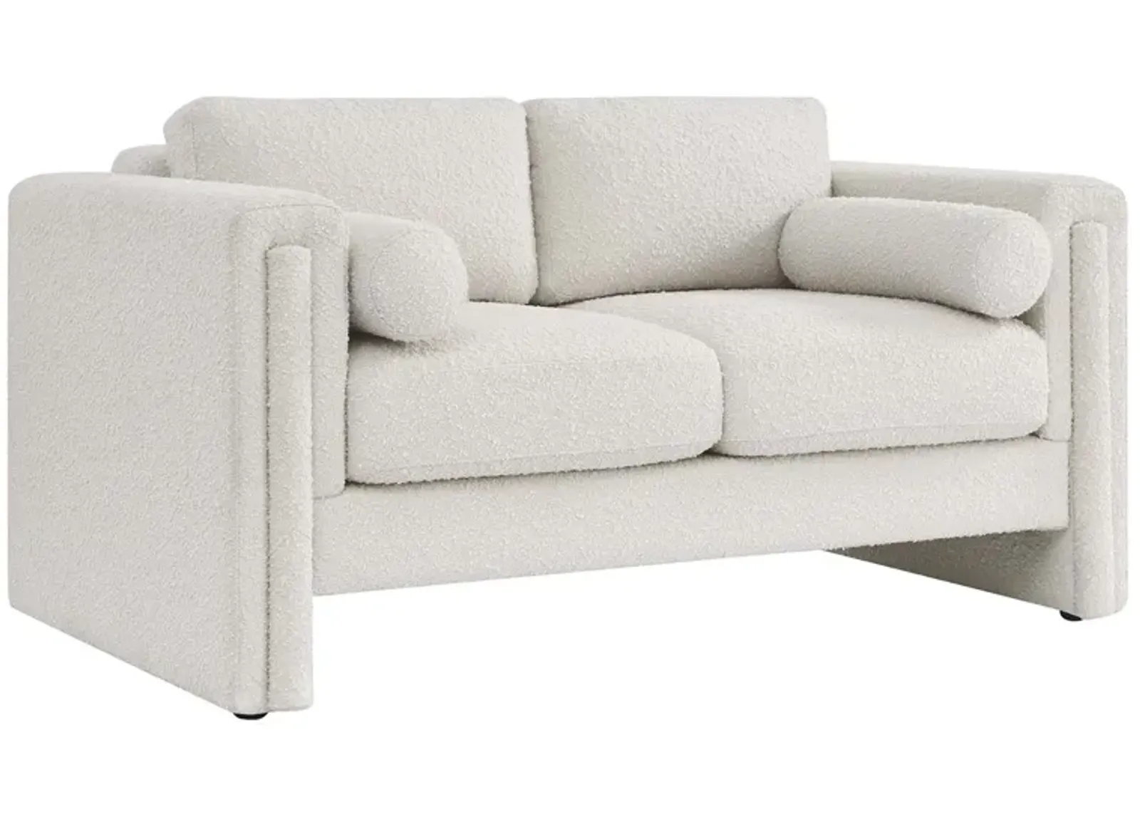 Visible Boucle Fabric Loveseat