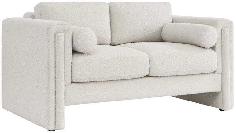 Visible Boucle Fabric Loveseat