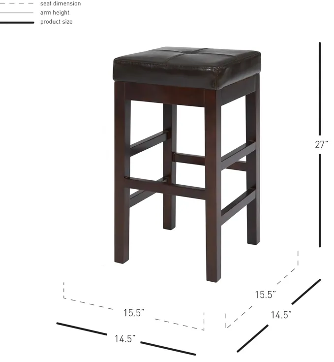 valencia backless leather counter stool, brown