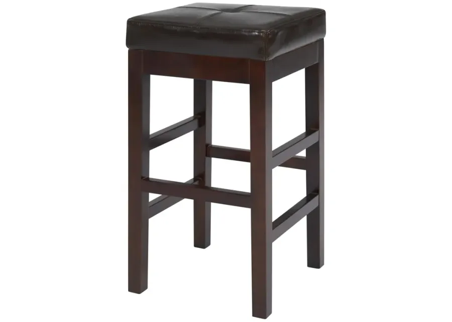 valencia backless leather counter stool, brown