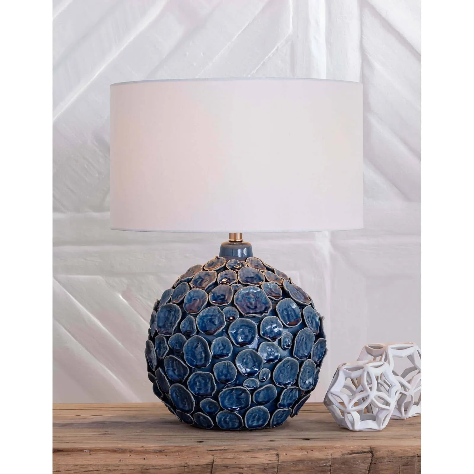 Lucia Ceramic Table Lamp (Blue)