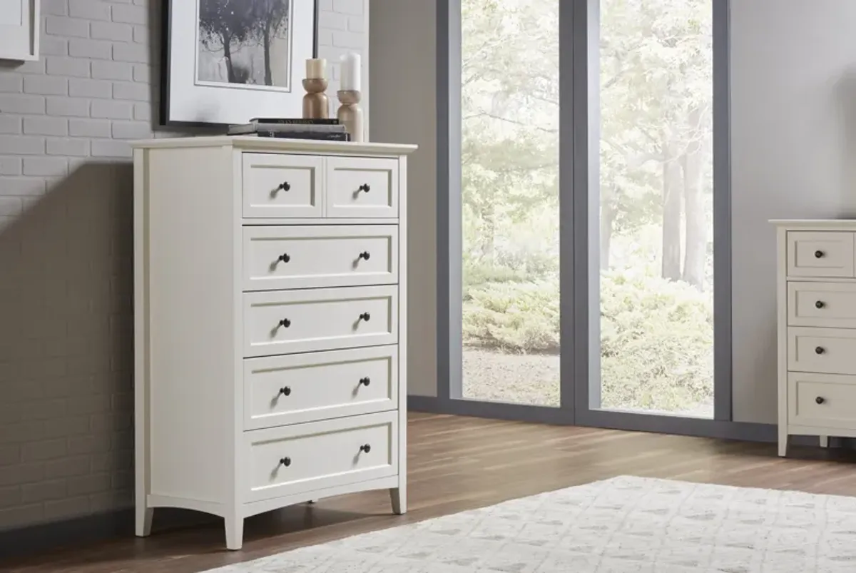 Paragon Five Drawer Chest in White (2024)