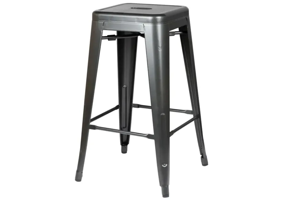 Metropolis Metal Backless Counter Stool, Gunmetal (Set of 4)