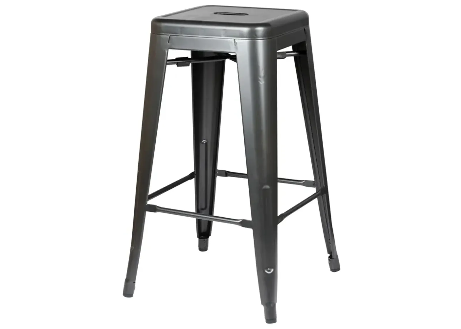 Metropolis Metal Backless Counter Stool, Gunmetal (Set of 4)