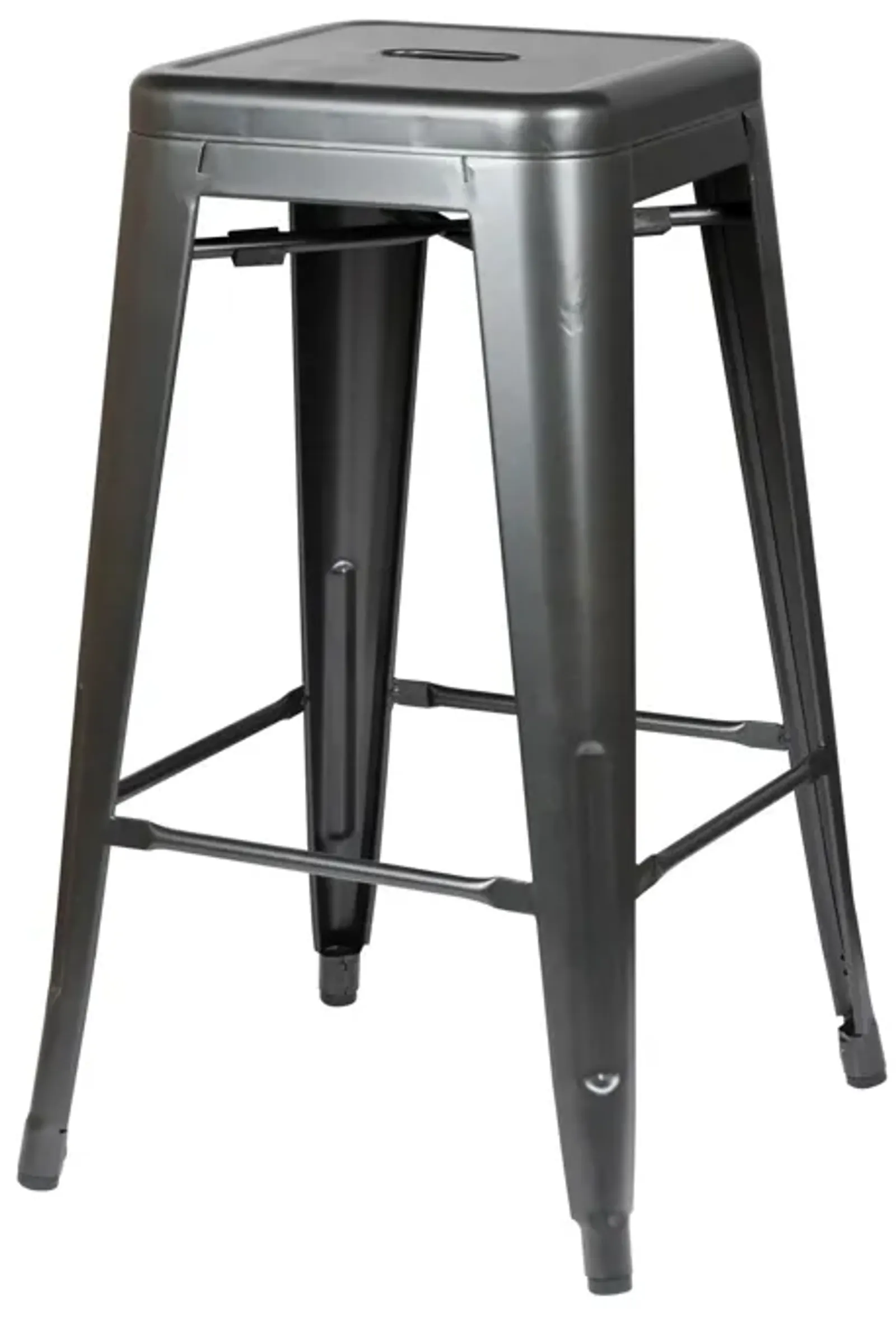 Metropolis Metal Backless Counter Stool, Gunmetal (Set of 4)