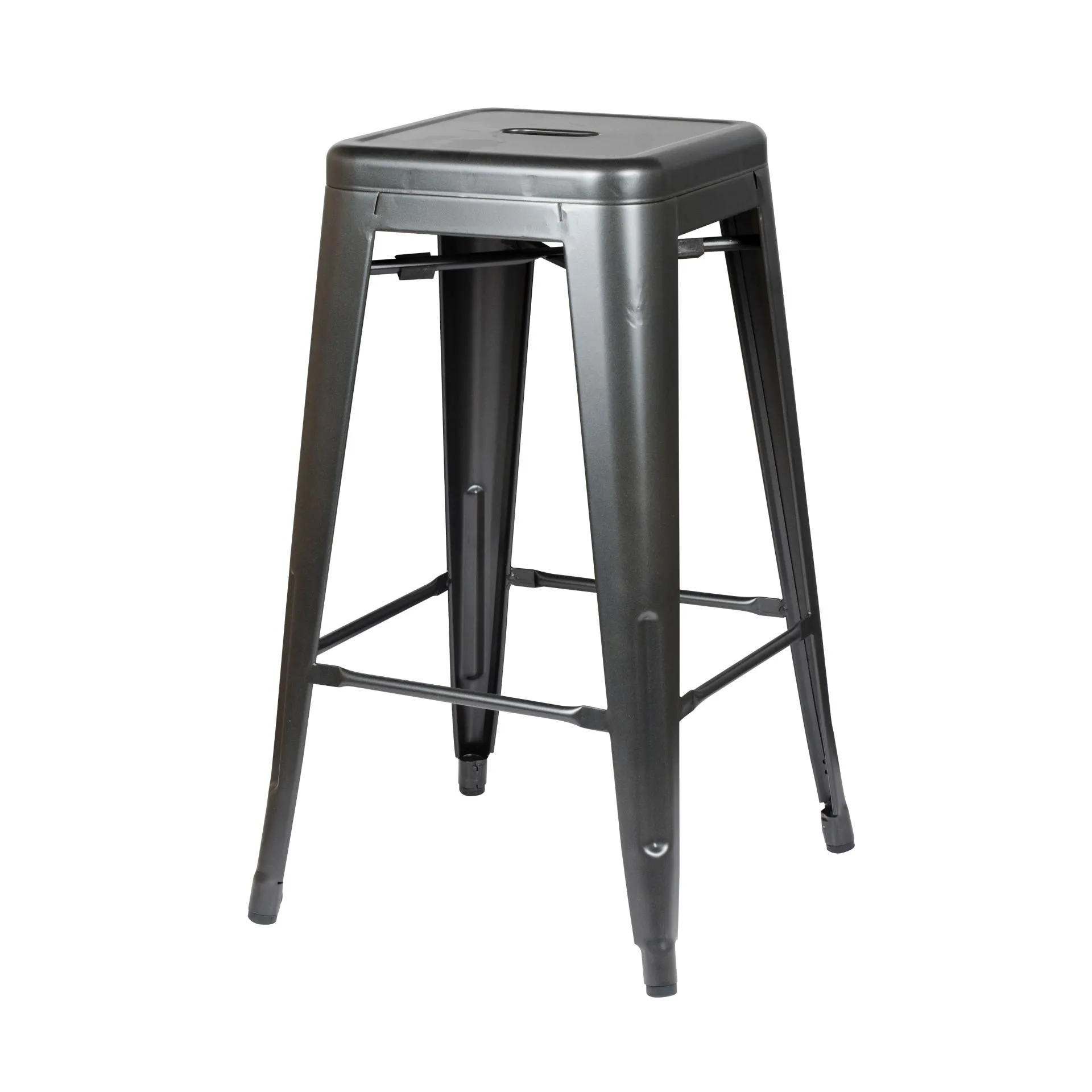 Metropolis Metal Backless Counter Stool, Gunmetal (Set of 4)