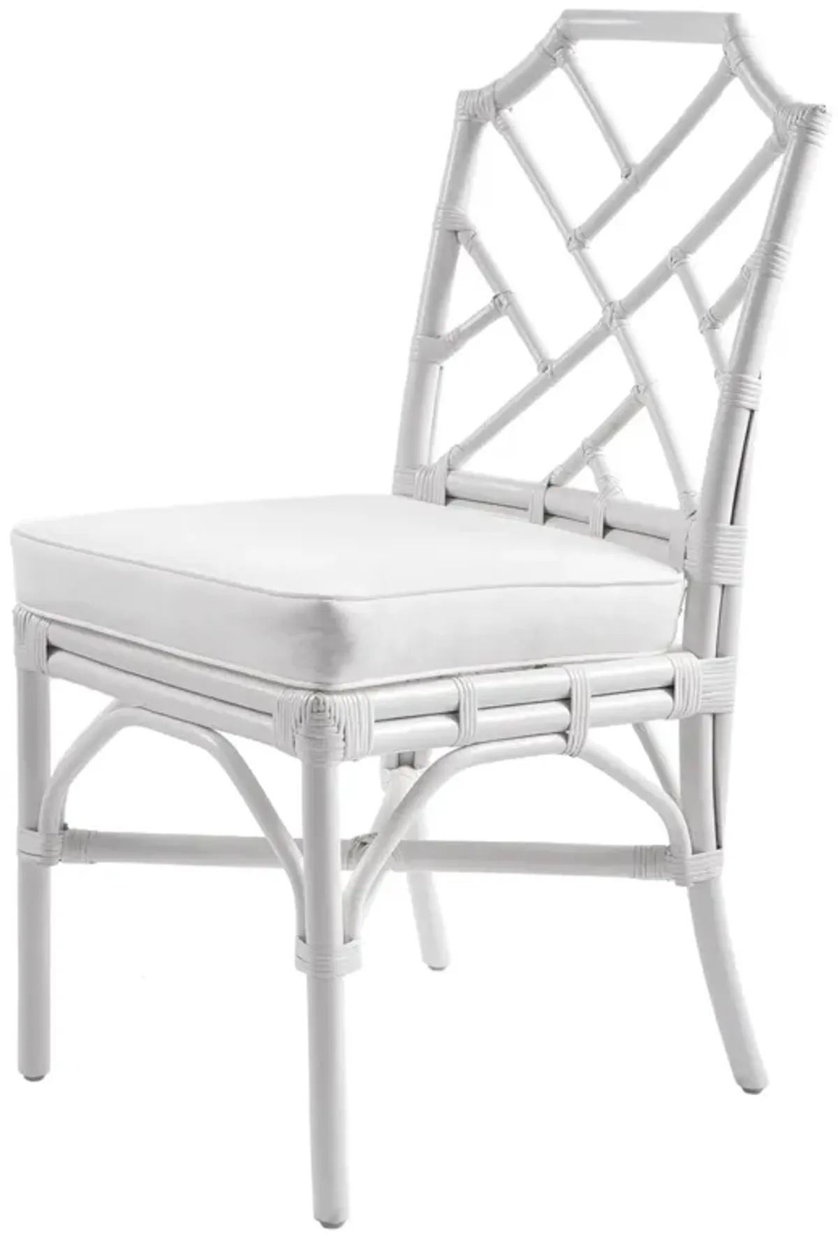 Kara Rattan Dining Side Chair, White (Set of 2)