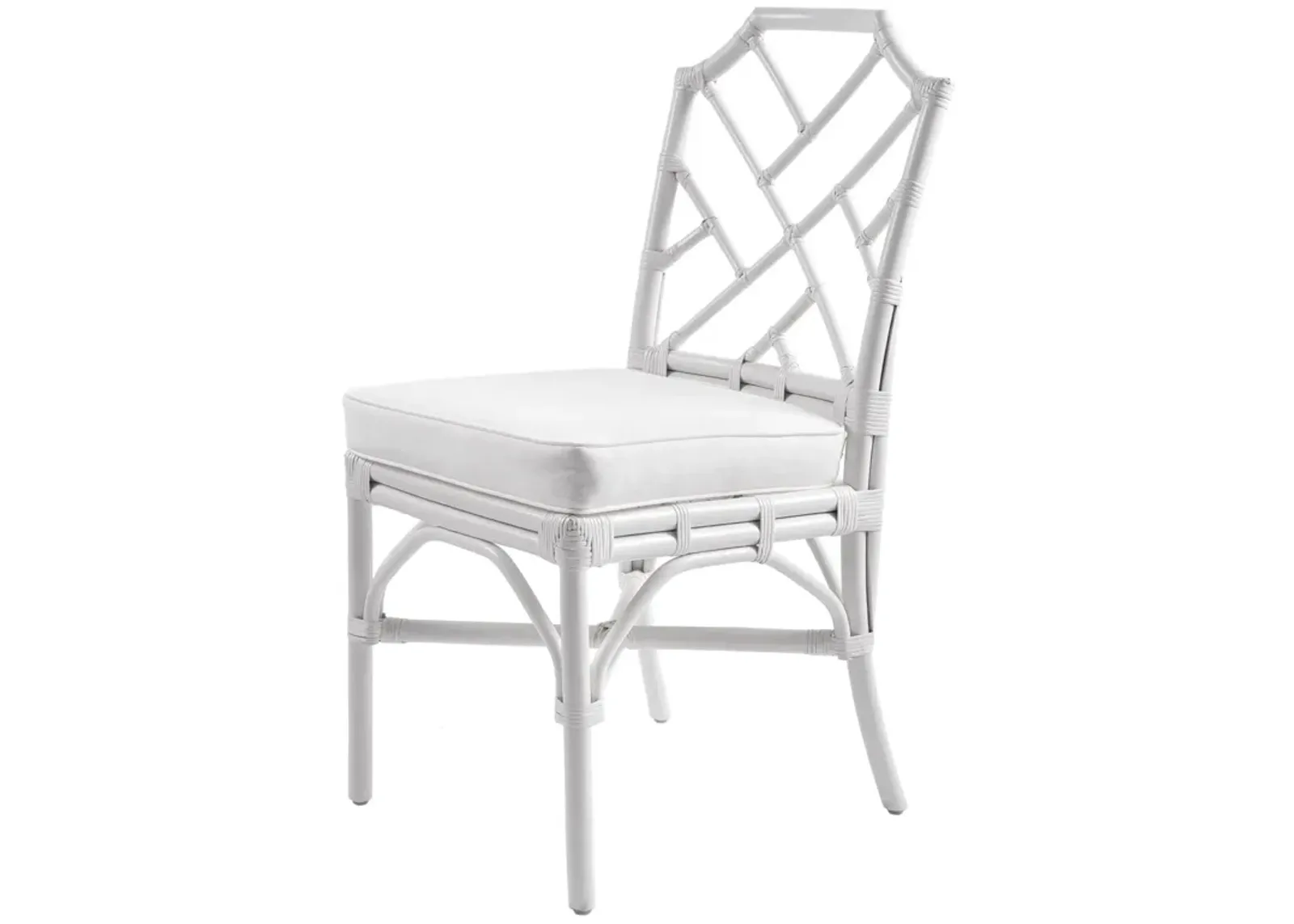 Kara Rattan Dining Side Chair, White (Set of 2)