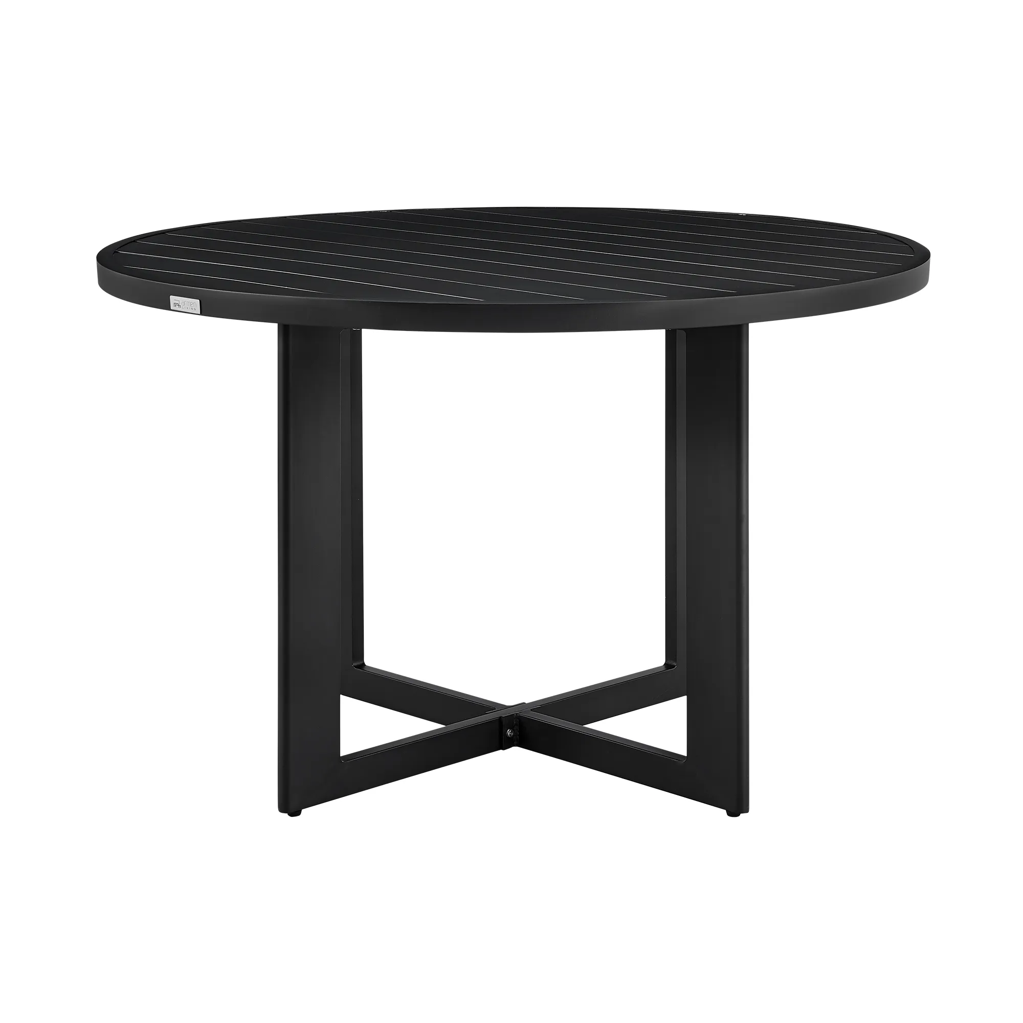 Cayman Outdoor Patio Round Dining Table in Aluminum