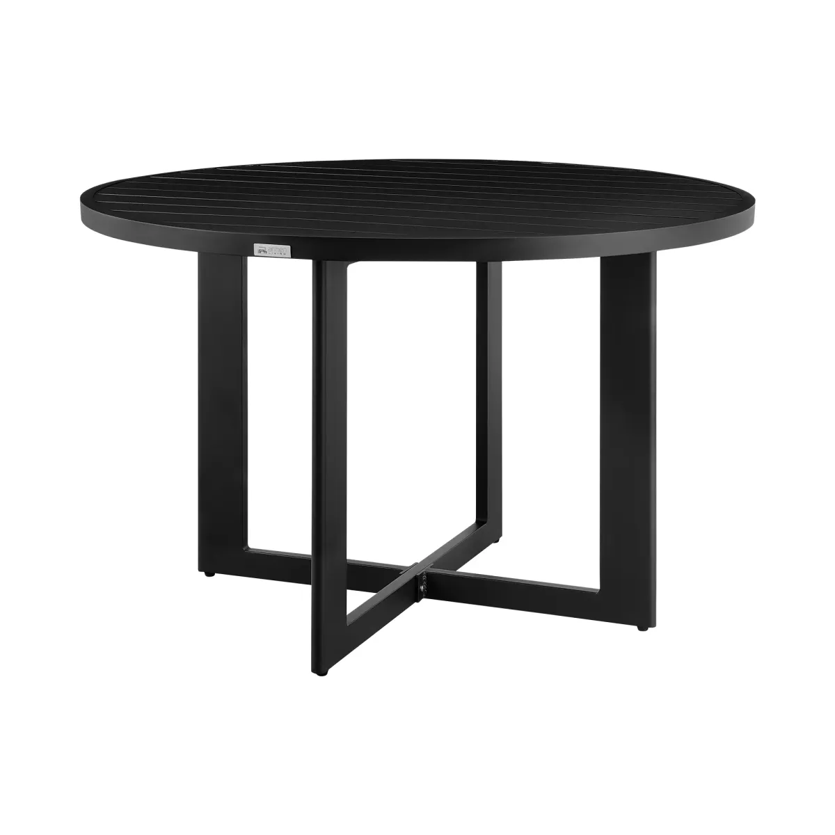 Cayman Outdoor Patio Round Dining Table in Aluminum